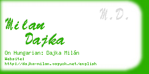 milan dajka business card